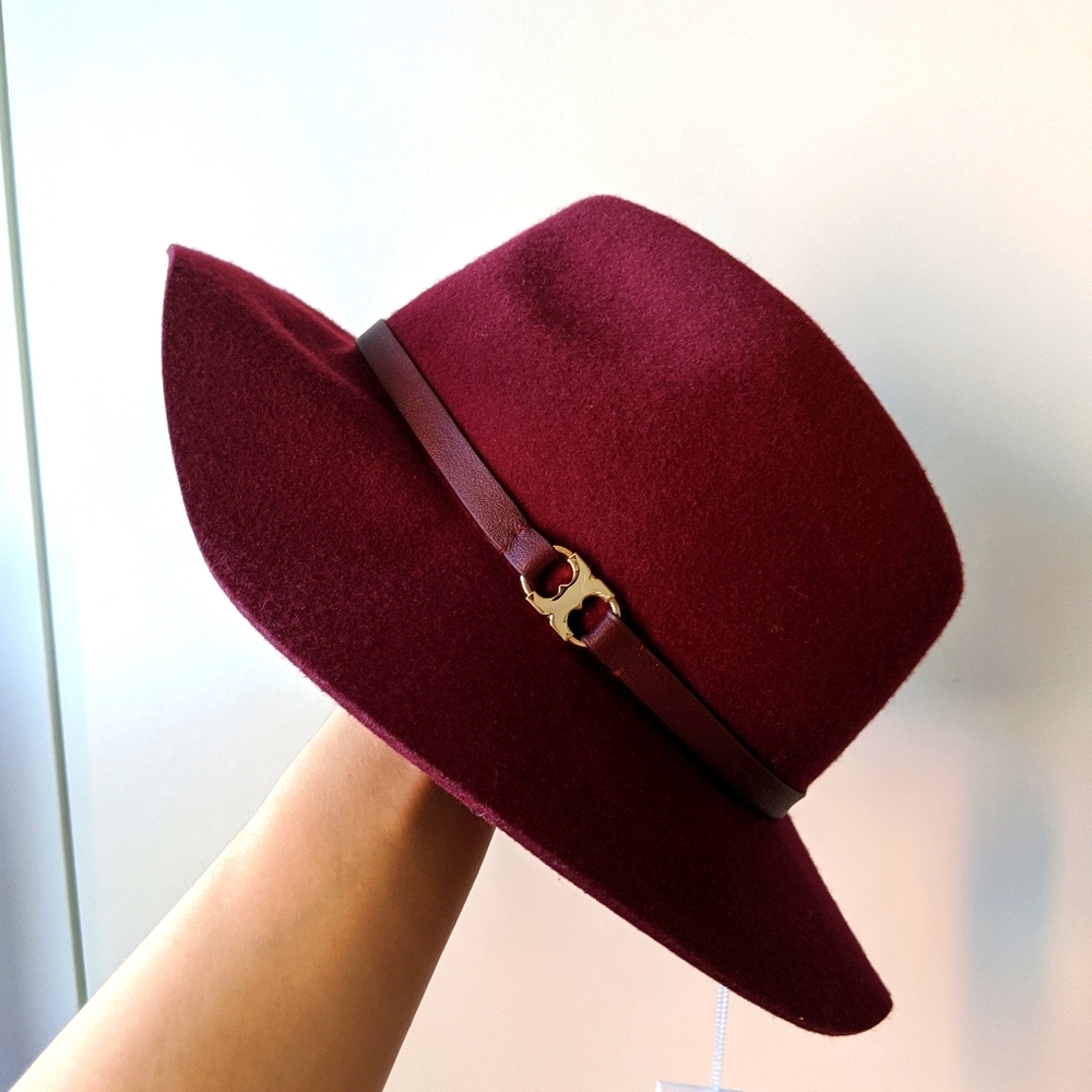 Tory Burch Bordeaux Felt Fedora BNWT